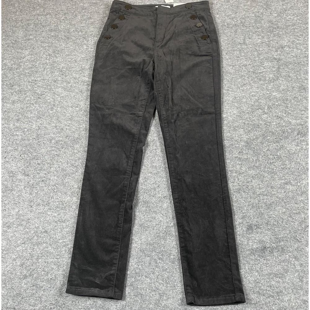 Loft Pants Womens 27 Black High Rise The Skinny Velour 28x28 Lightweight Elegant